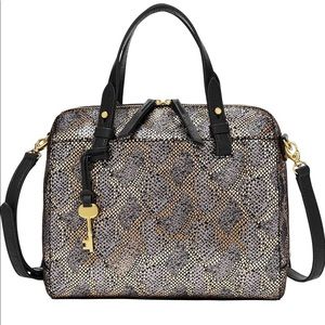 Fossil - grey snake print Rachel satchel